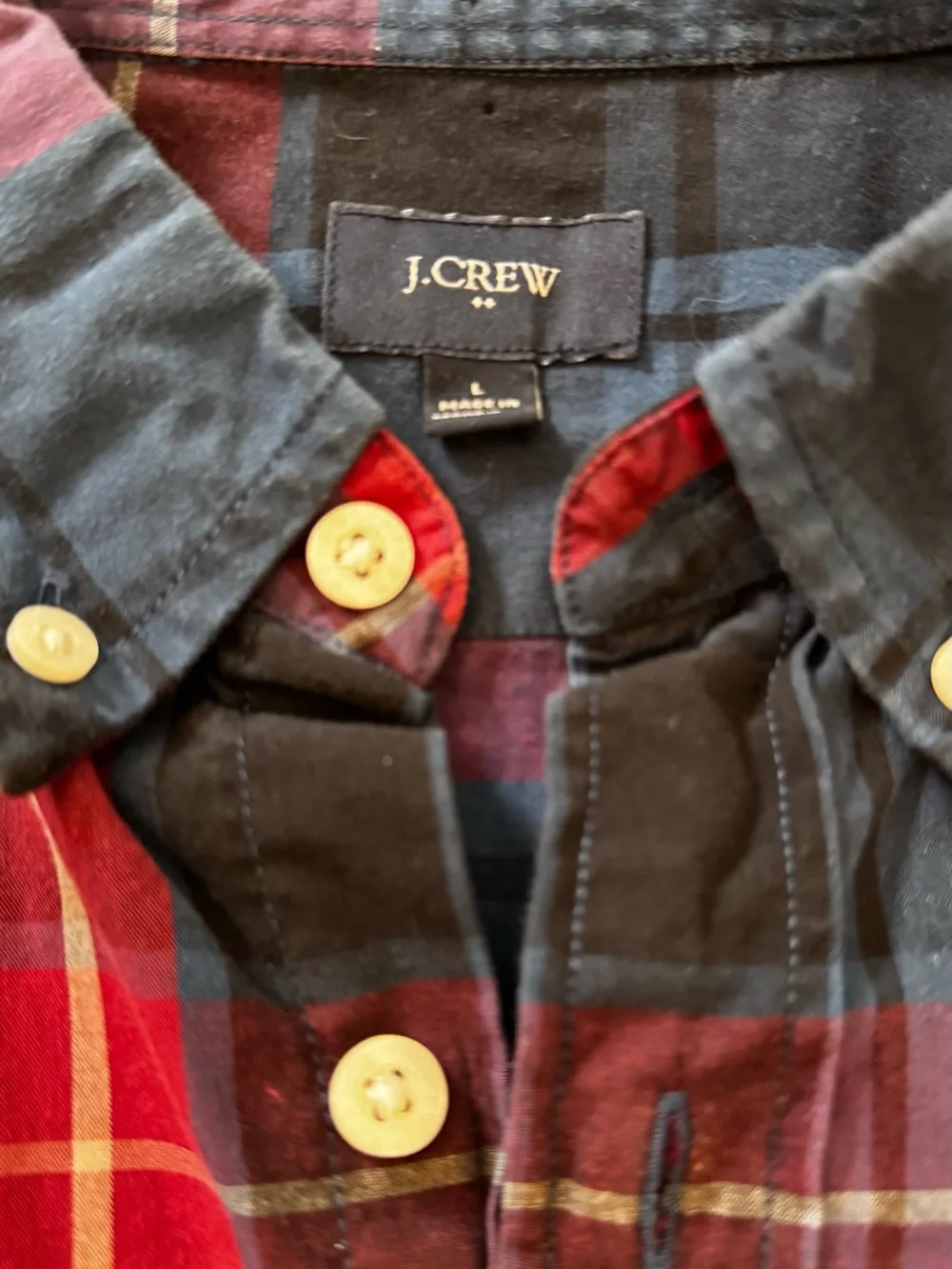 J. Crew Women's Red & Blue Plaid Button-Down Shirt